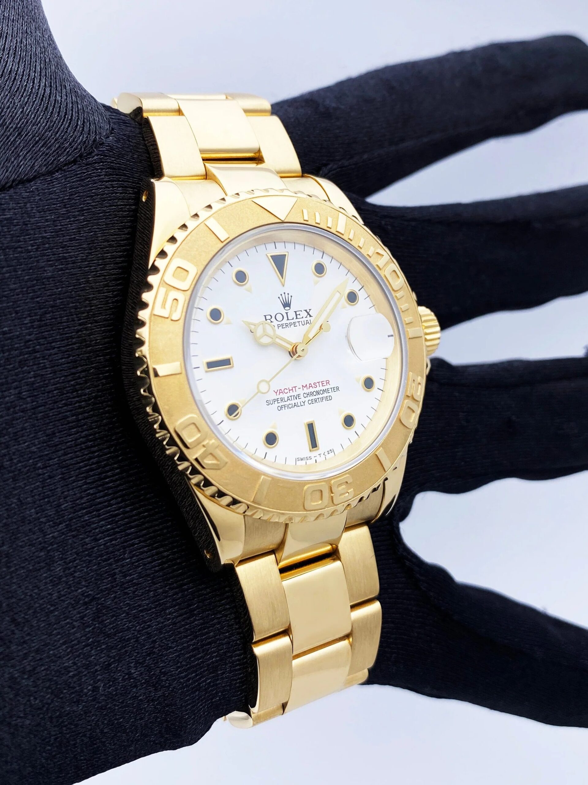 Rolex Yachtmaster 40mm Yellow Gold White Dial Mens Watch 16628 - Image 7