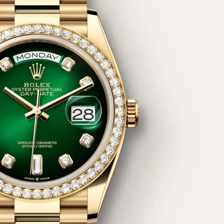 Rolex Day-Date President 36mm Yellow Gold 128348RBR Green - Image 3