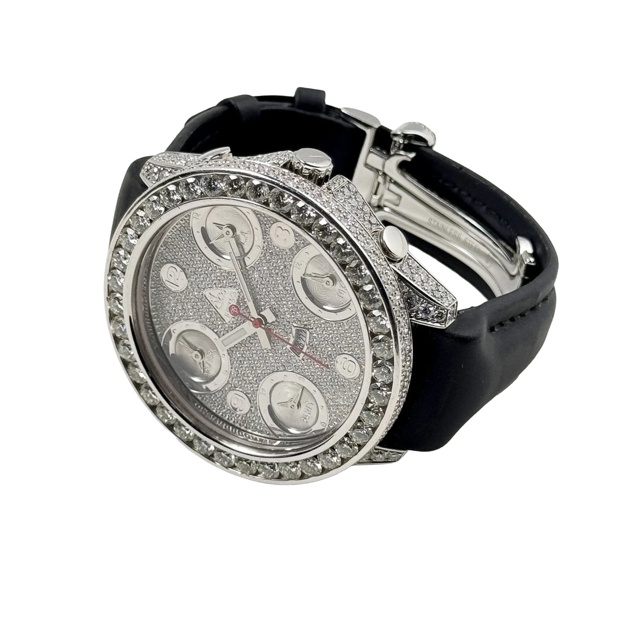 Jacob & Co. Five Time Zone Steel Diamond 40mm JCM-30 - Image 4