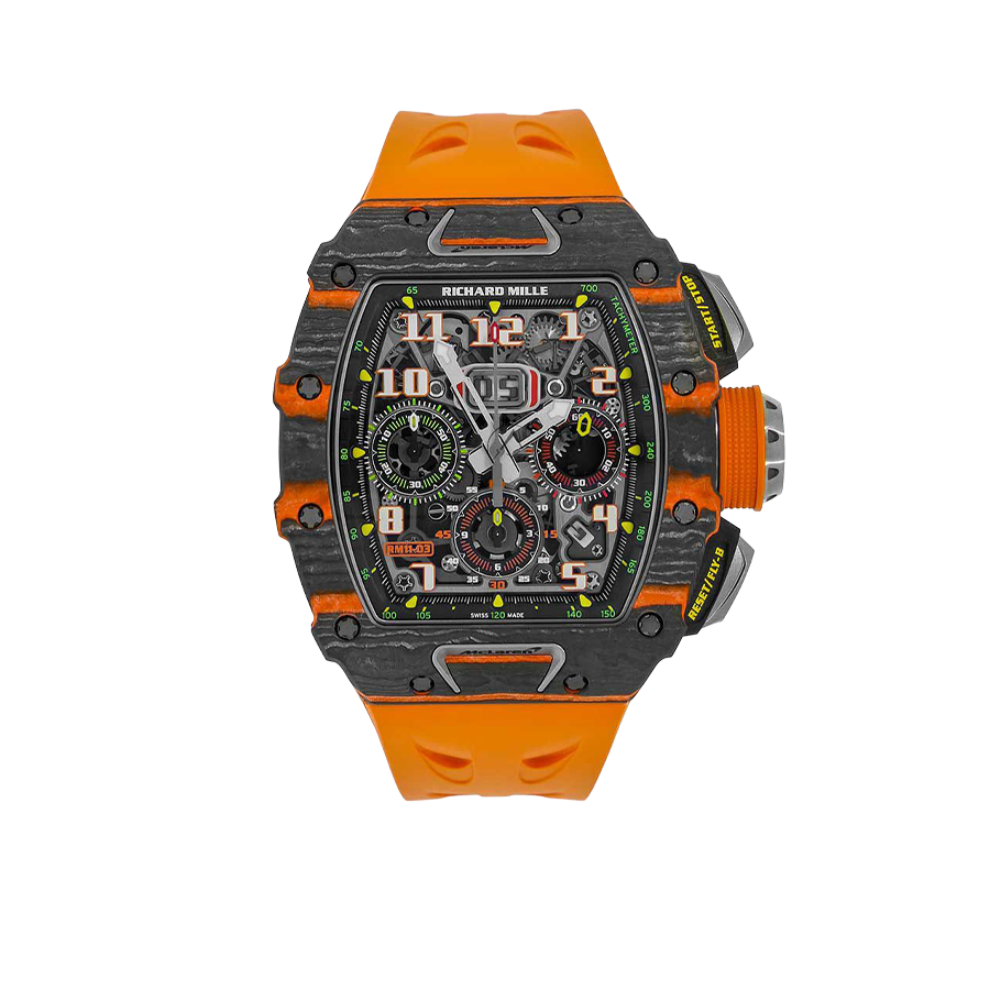 Richard Mille RM 11-03 McLaren Carbon TPT, Skeleton Dial, Orange Strap, 50 mm