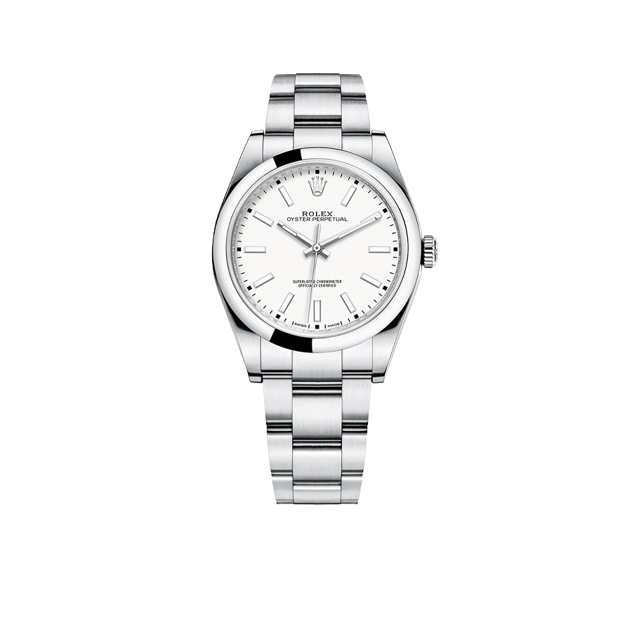 Rolex Oyster Perpetual 39mm Stainless Steel WhiteDial Men Watch 114300-0004 New 2025