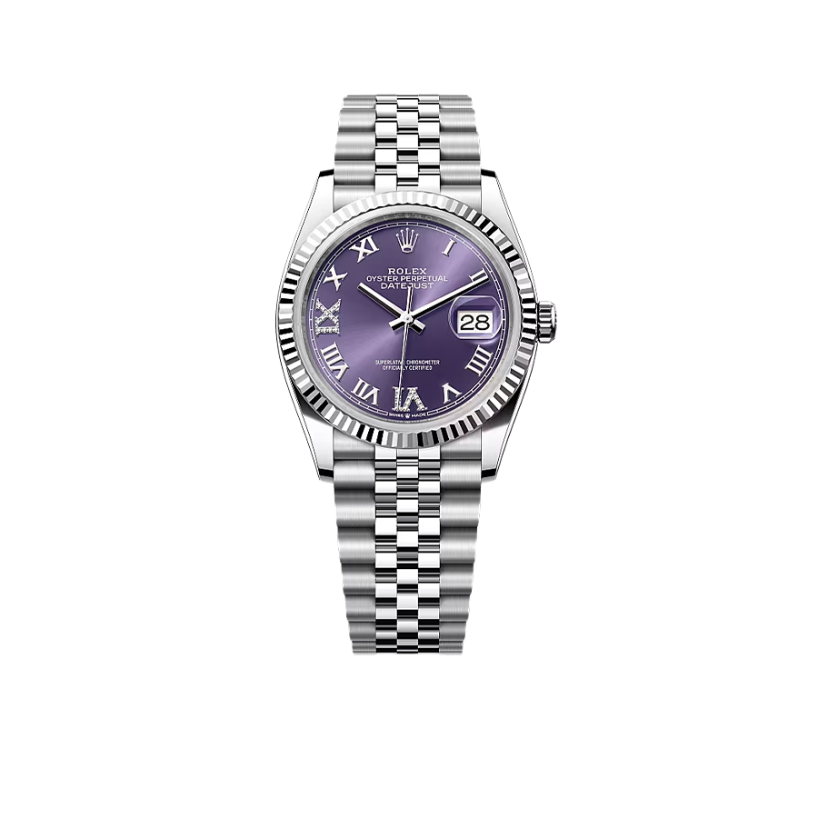 Rolex Datejust 36mm Steel and White Gold Purple VI & IX 126234