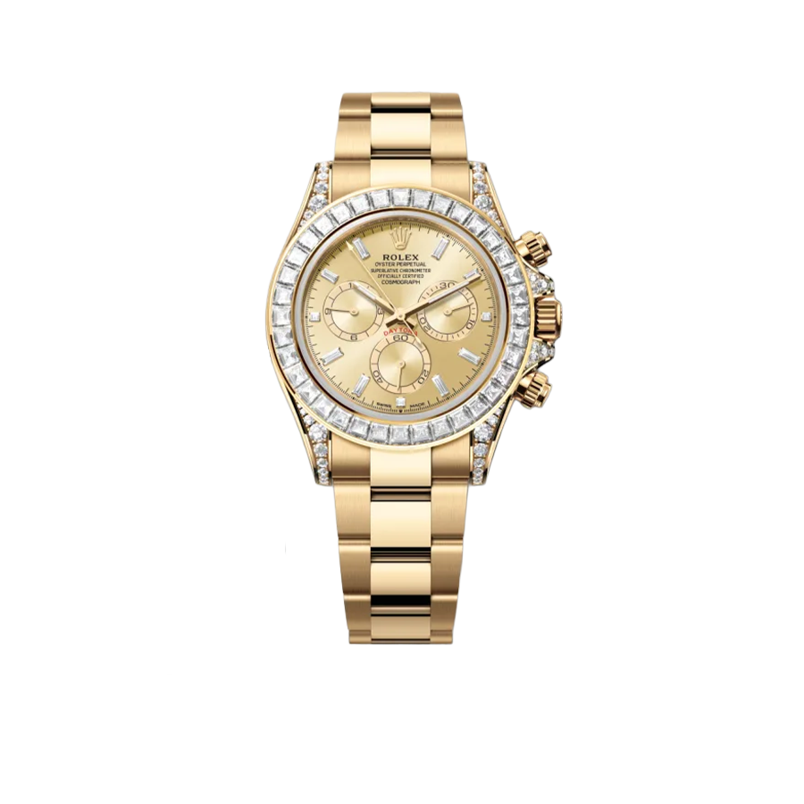 Rolex Daytona 18K Yellow Gold Gold Sundust Dial Diamond Bezel Oyster Bracelet 40 mm 126598TBR