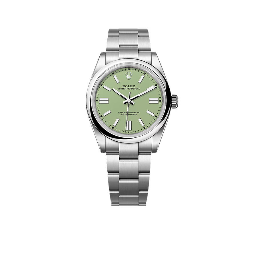 Rolex Oyster Perpetual 41mm Stainless Steel Pistachio Dial Men Watch 134300-0006 New 2025