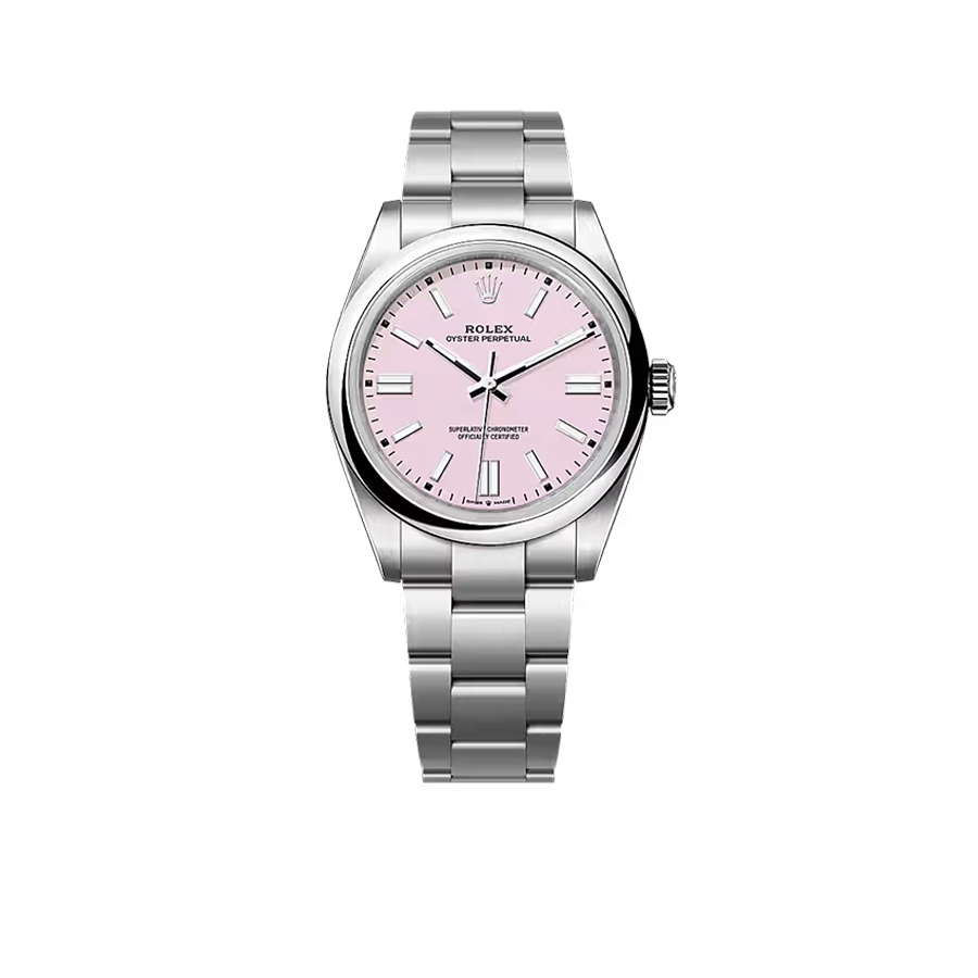 Rolex Oyster Perpetual 41mm Stainless Steel Candy Pink Dial Men Watch 134300-0013 New 2025