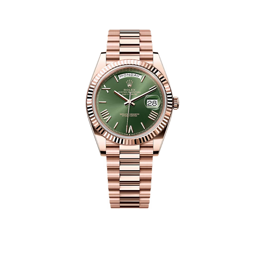 Rolex Day-Date Oyster Everose gold 40mm Green Olive 228235
