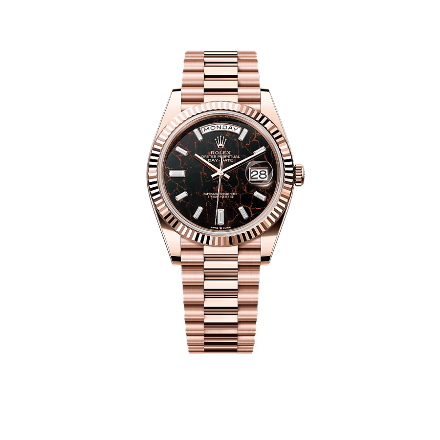 Rolex Day Date President 40 mm Everose Gold Eisenkiesel Diamond Dial 228235