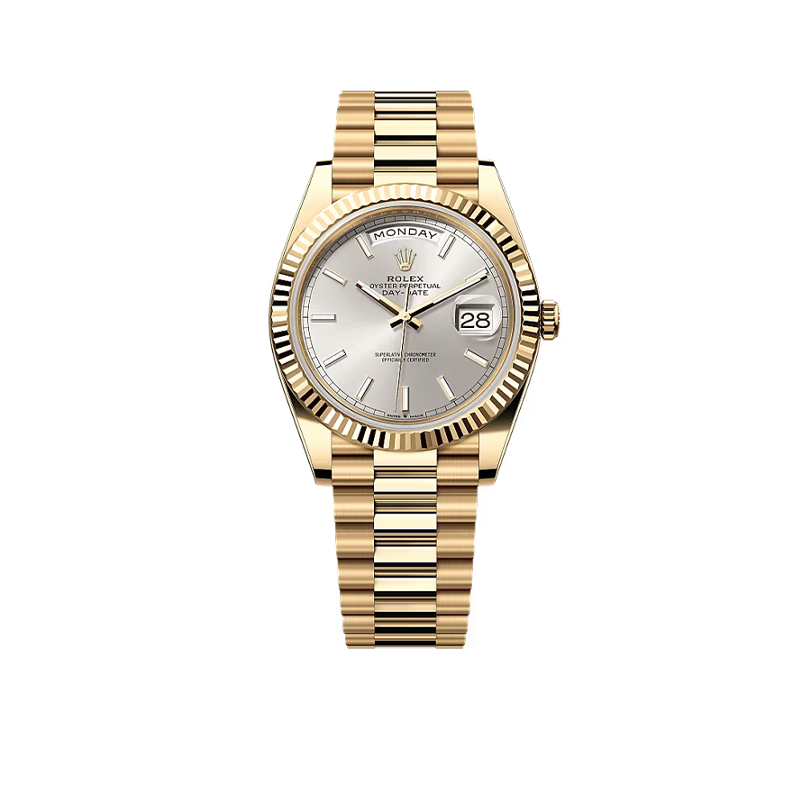 Rolex Day-Date 40mm Yellow Gold Silver Dial 228238