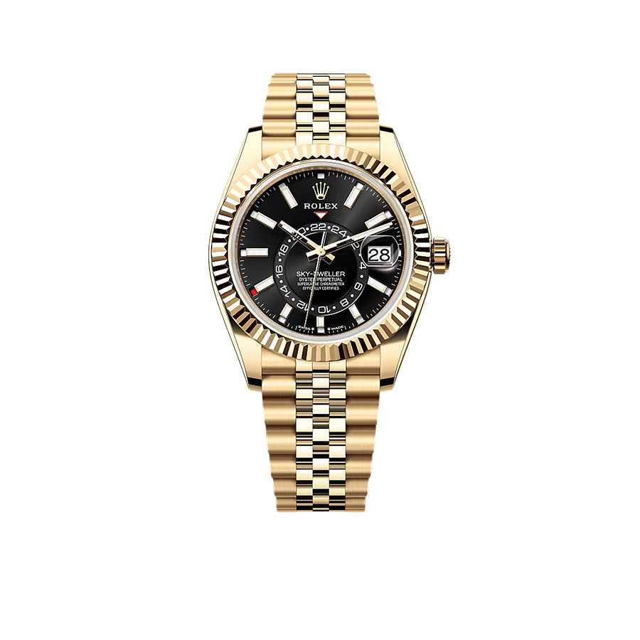 Rolex Sky-Dweller 42mm Oyster Yellow Gold 336938 Bright Black