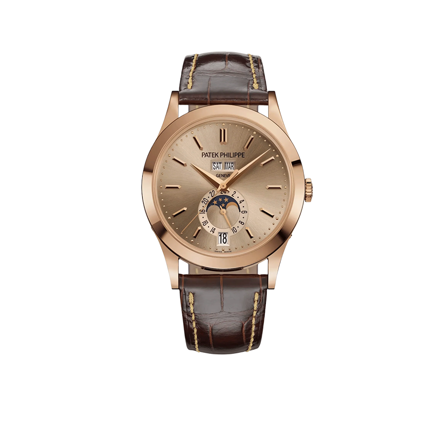 Patek Philippe Complications 38mm 5396R-016 Annual Calendar Moon Phases Rose Gold Sand Beige Dial
