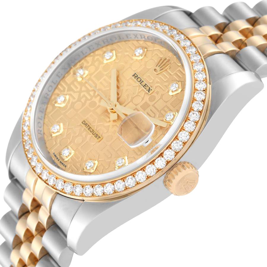 Rolex Datejust 36mm Champagne Jubilee Diamond Dial Watch 116243 - Image 4