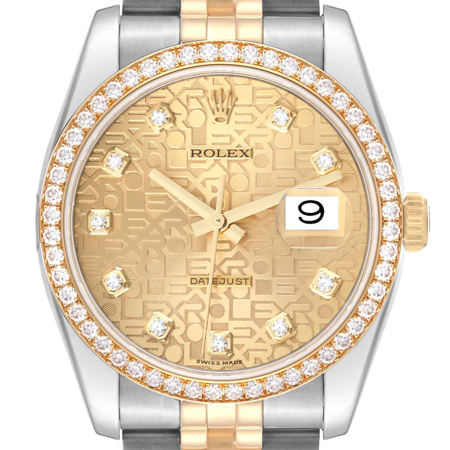 Rolex Datejust 36mm Champagne Jubilee Diamond Dial Watch 116243 - Image 2