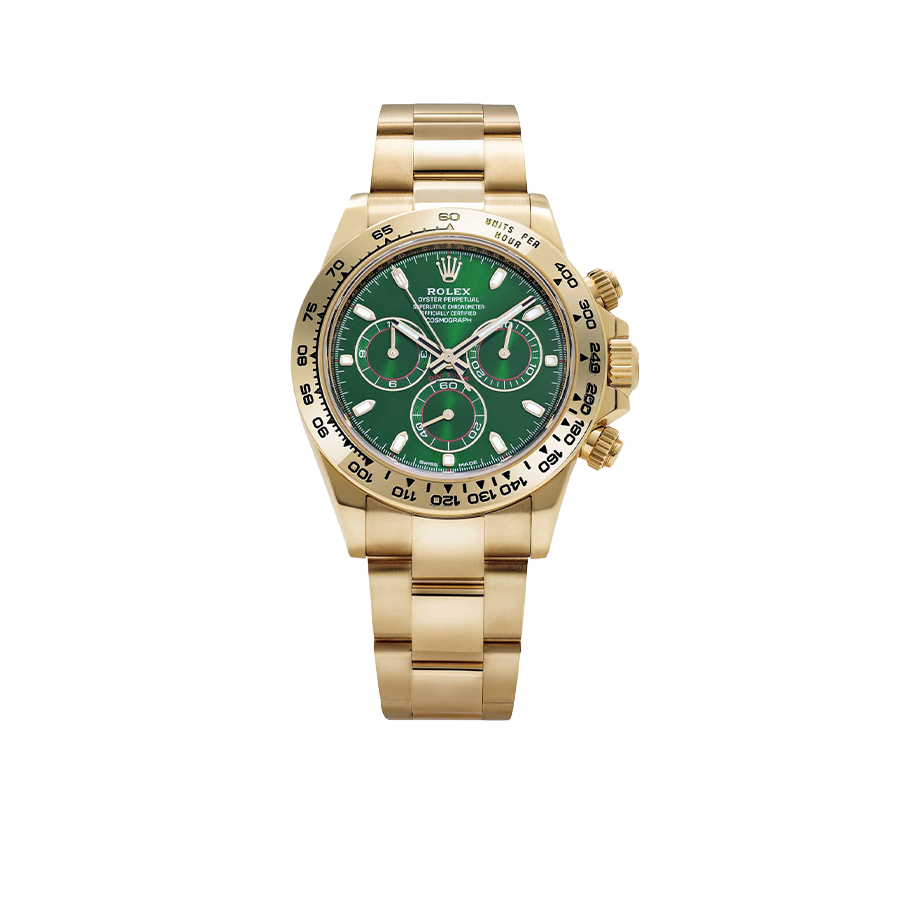 Rolex Daytona 40mm Yellow Gold John Mayer Green Dial Mens Watch 116508