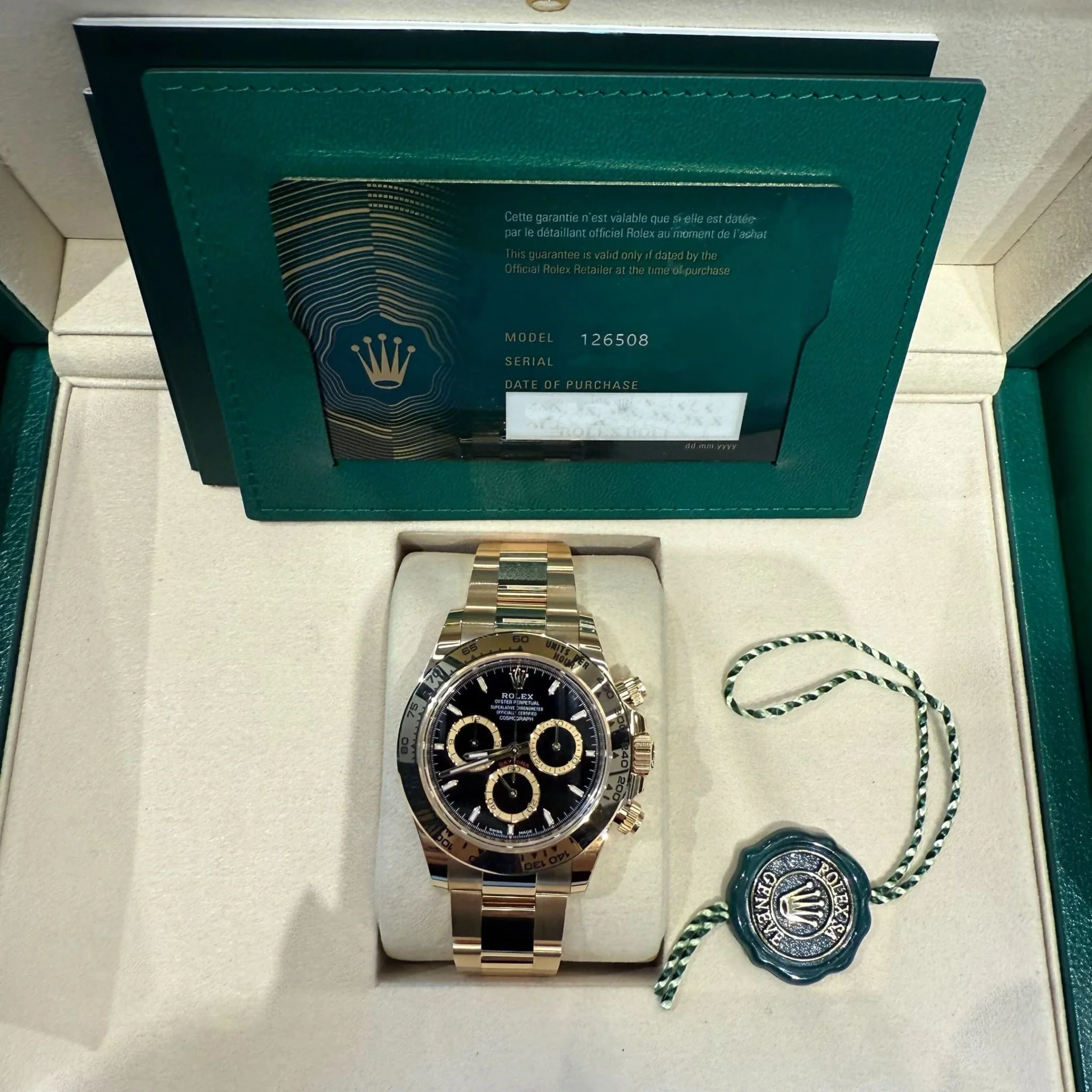 Rolex Cosmograph Daytona 40mm Yellow Gold Black Dial 126508 (2025) - Image 9