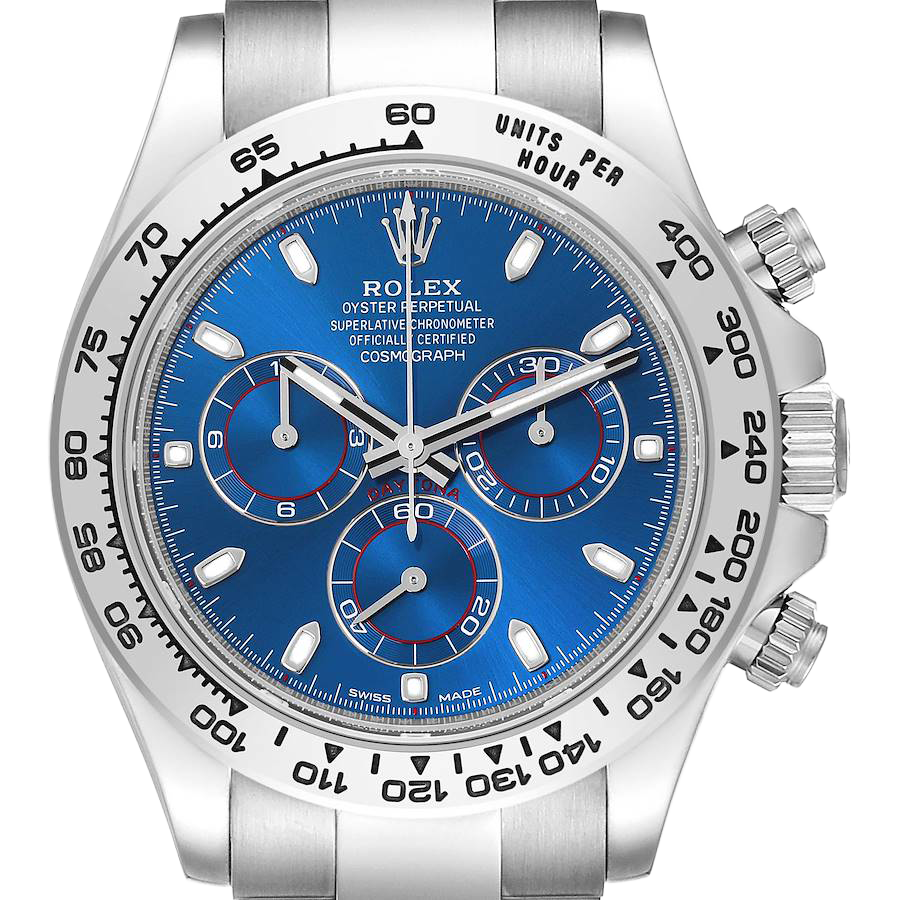 Rolex Daytona Blue Dial 40mmWhite Gold Chronograph Mens Watch 116509 - Image 2