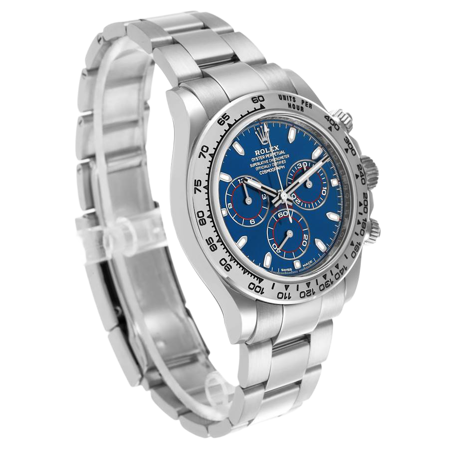 Rolex Daytona Blue Dial 40mmWhite Gold Chronograph Mens Watch 116509 - Image 3