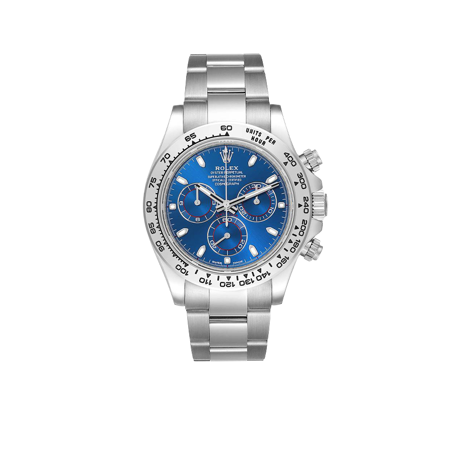 Rolex Daytona Blue Dial 40mmWhite Gold Chronograph Mens Watch 116509