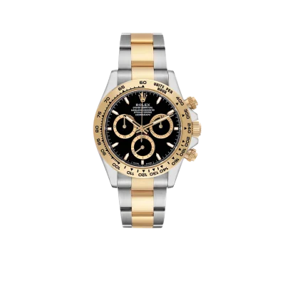 Rolex Daytona 40mm Steel Yellow Gold Black Dial Mens Watch 126503