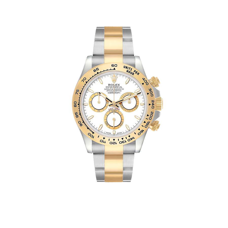 Rolex Daytona 40mm Steel Yellow Gold White Dial Mens Watch 126503