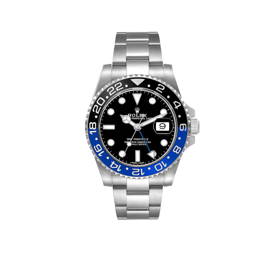 Rolex GMT Master II 40mm Steel Black Blue Batman Bezel Mens Watch 116710