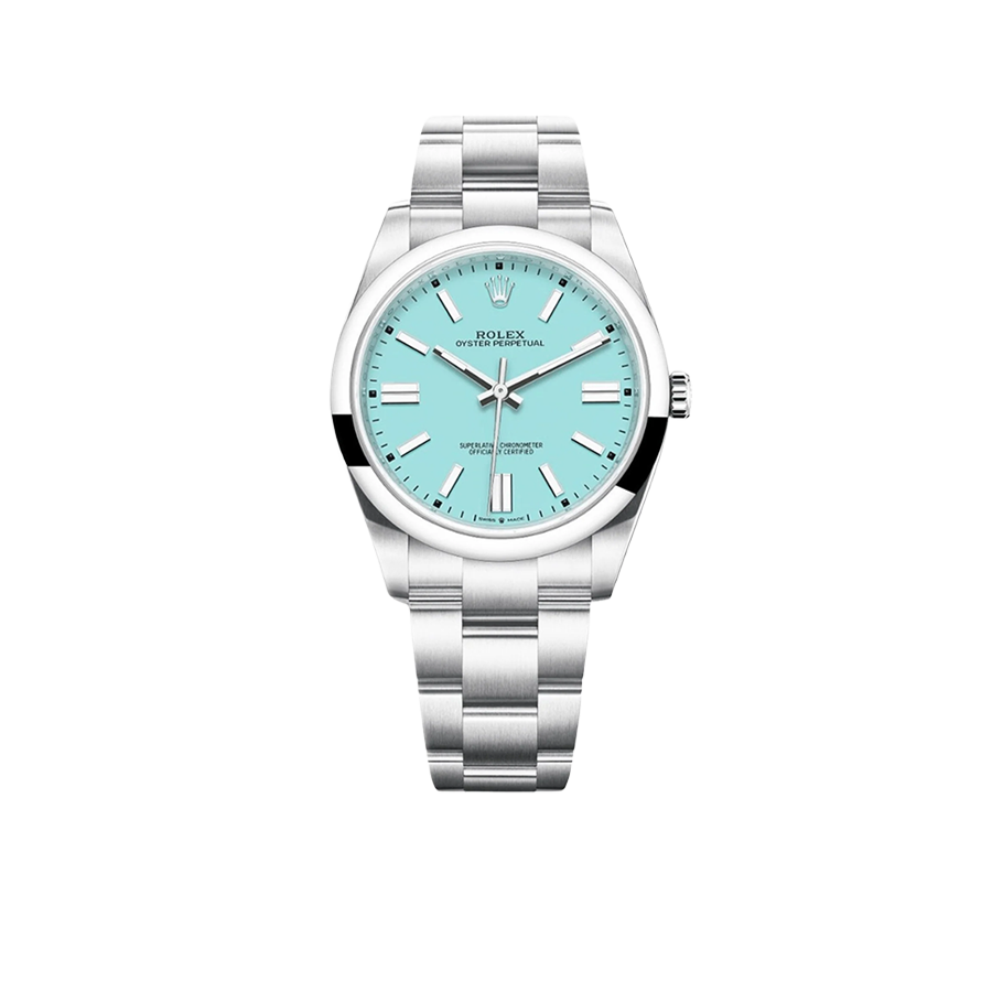 Rolex Oyster Perpetual 41mm Stainless Steel Turquoise Dial 124300-0006