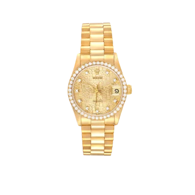 Rolex Lady-Datejust 31mm Midsize Yellow Gold Diamond Watch 68288