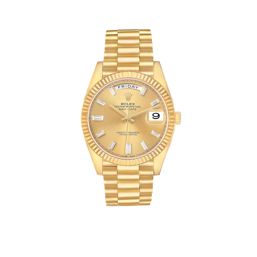 Rolex President Day-Date 40mm Yellow Gold Diamond Mens Watch 228238