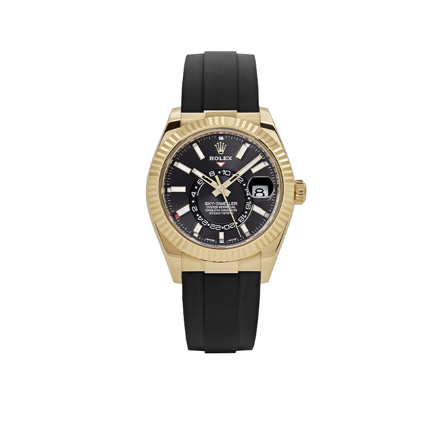 Rolex Sky-Dweller 42mm Yellow Gold Bright Black Dial 336238