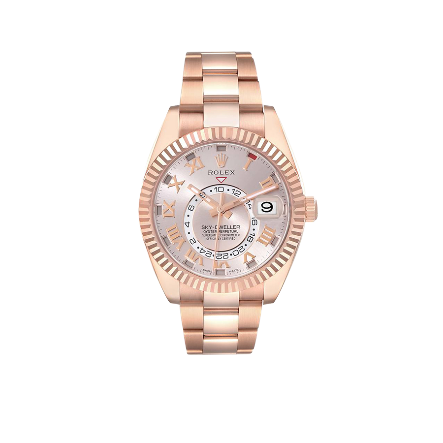 Rolex Sky-Dweller 42mm  Rose Gold Sundust Dial Mens Watch 326935