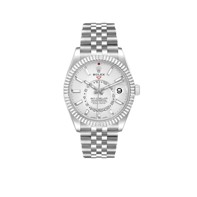 Rolex Sky-Dweller 42mm  Silver Dial Steel White Gold Mens Watch 326934