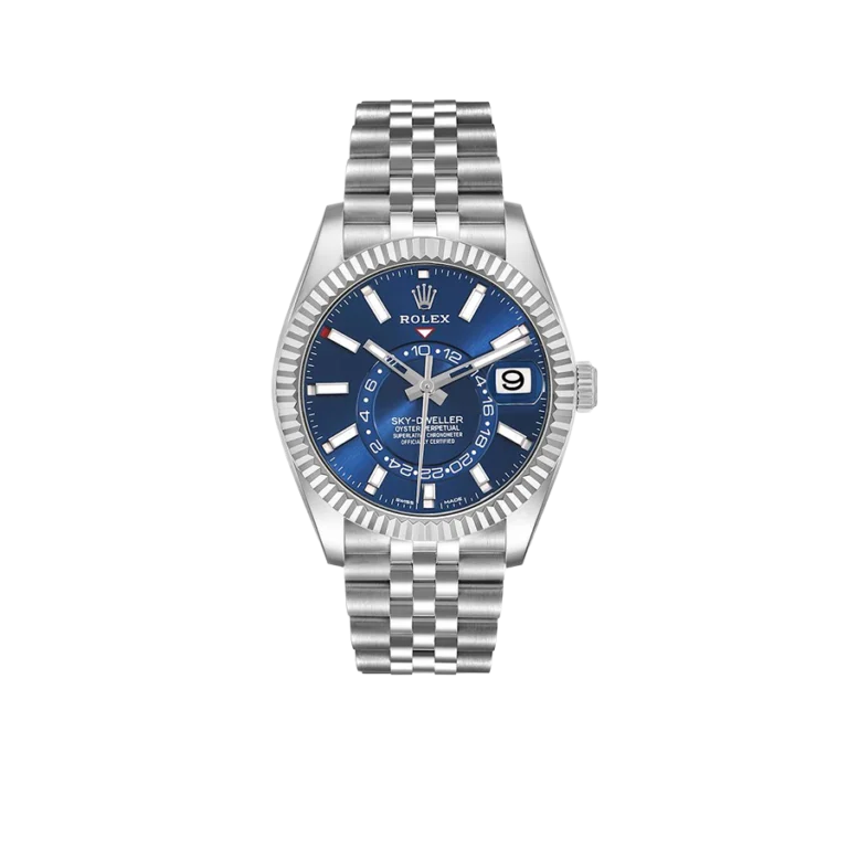 Rolex Sky-Dweller 42mm Steel White Gold Blue Dial Mens Watch 326934
