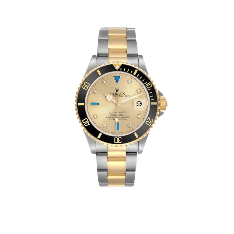 Rolex Submariner Steel Yellow Gold 40mmDiamond Serti Mens Watch 16613