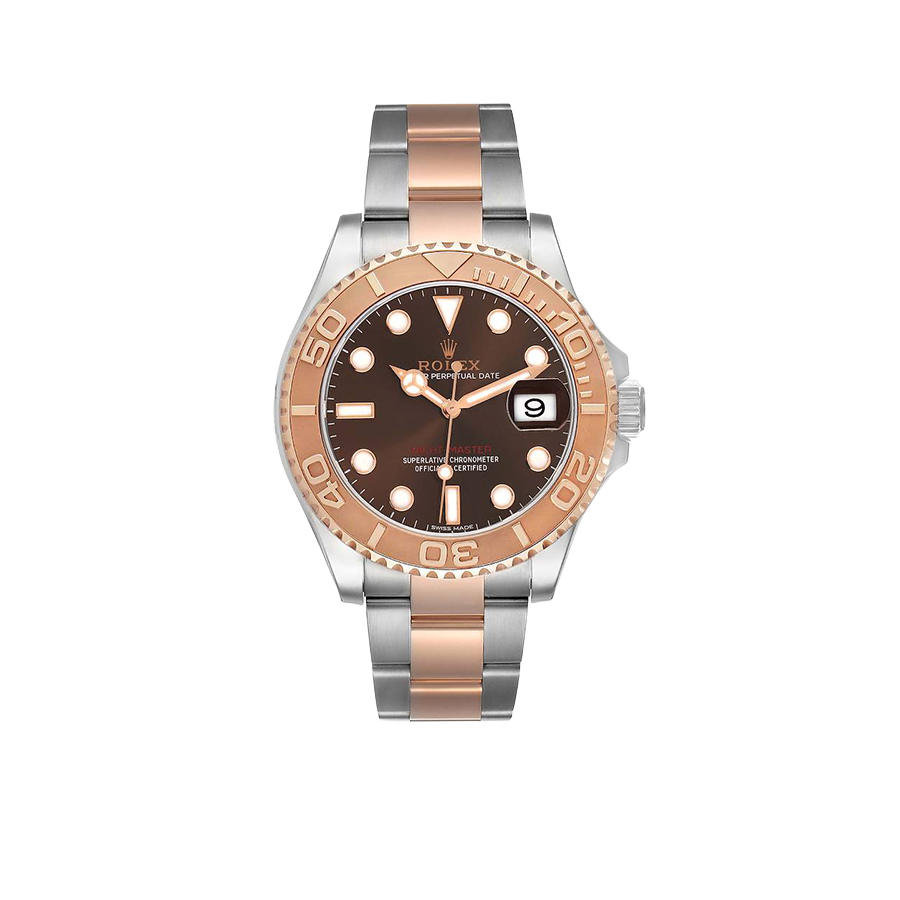Rolex Yachtmaster 40 Rose Gold Steel Brown Dial Mens Watch 116621
