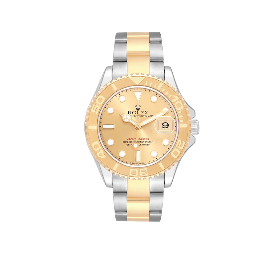 Rolex Yachtmaster 40mm Steel Yellow Gold Champagne Dial Mens Watch 16623
