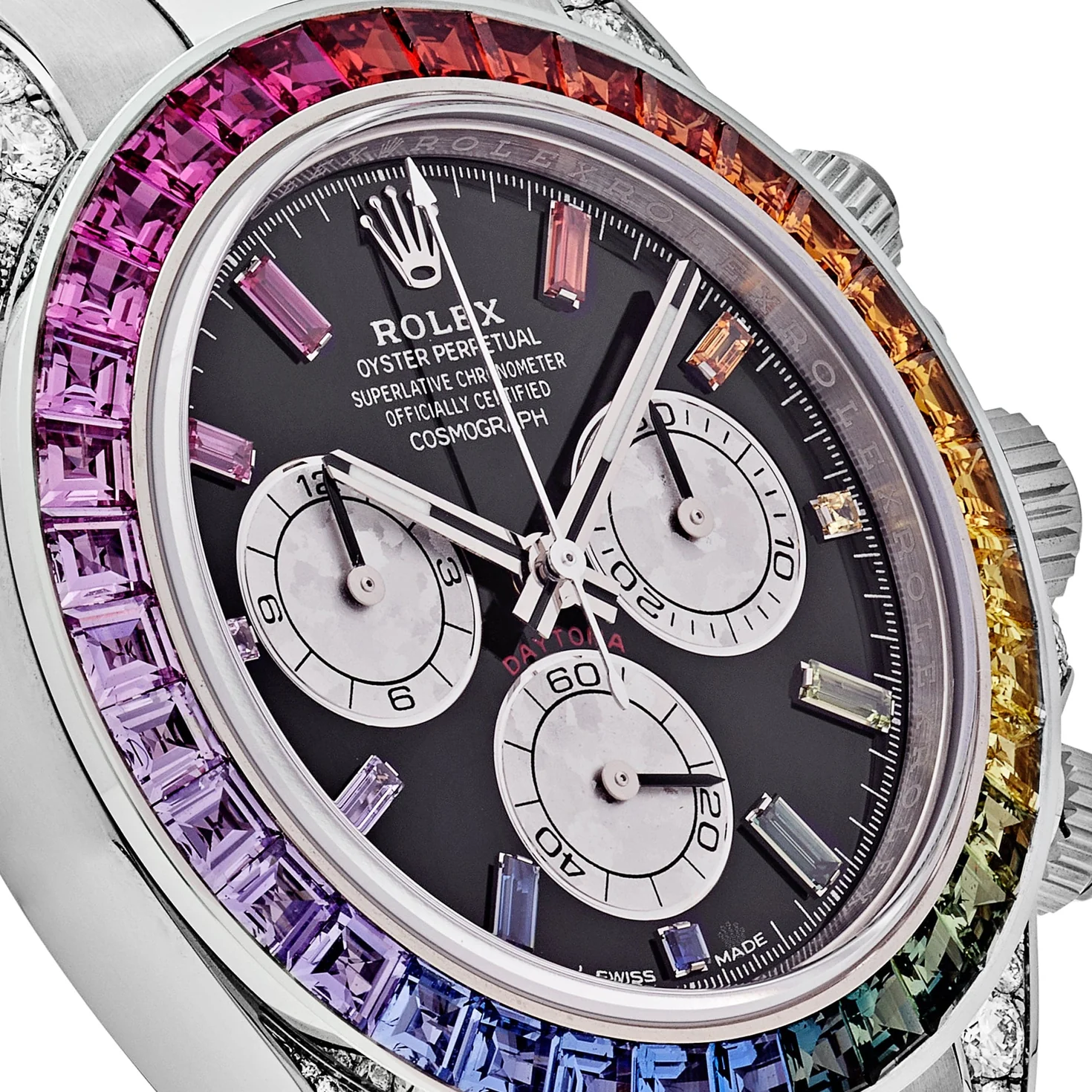 Rolex Daytona 40mm 116599RBOW Rainbow White Gold Black Dial - Image 2