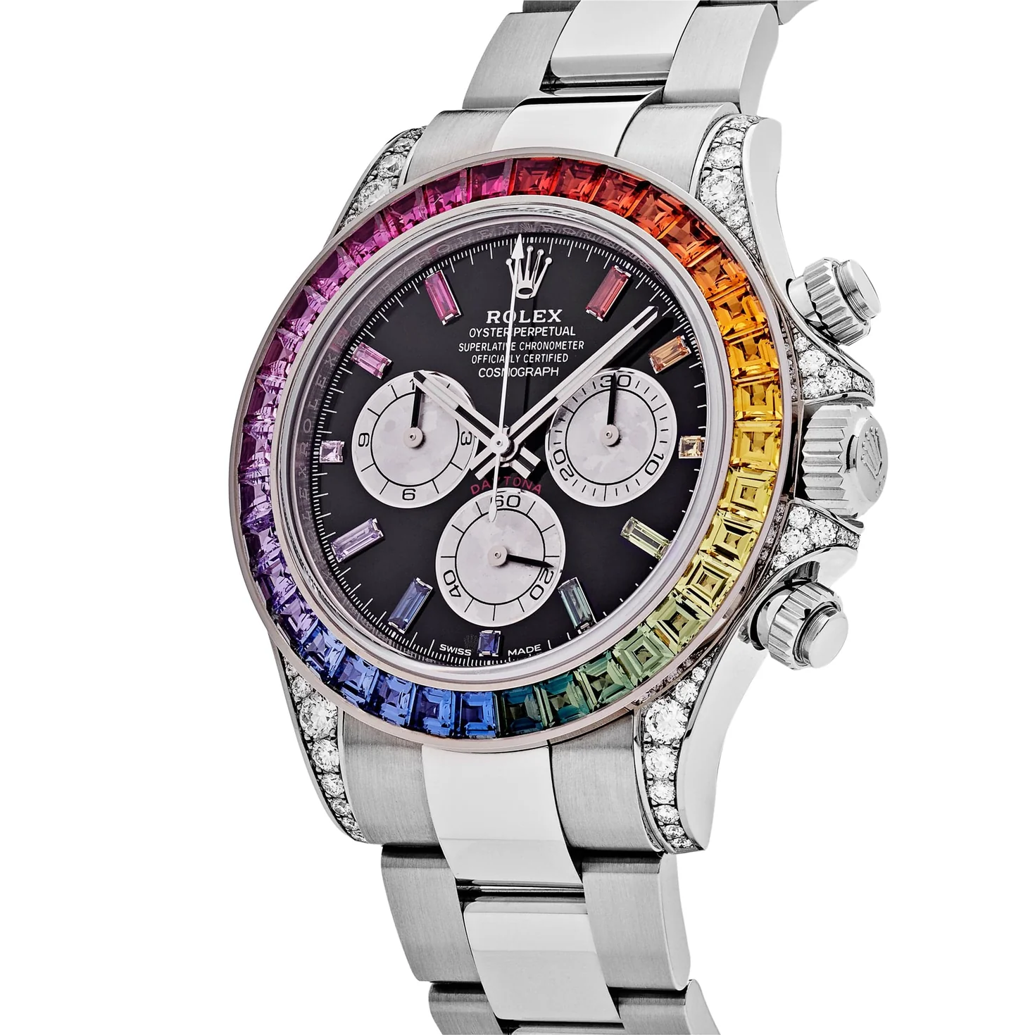 Rolex Daytona 40mm 116599RBOW Rainbow White Gold Black Dial - Image 3