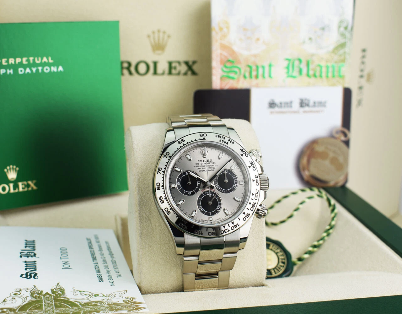 Rolex Daytona 40mm White Gold Ghost Panda Dial 116509 - Image 9