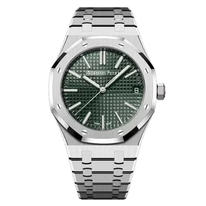 AudemarsPiguet 15510ST Green 41mm Calendar Stainless Steel Bracelet Stainless Steel Bezel