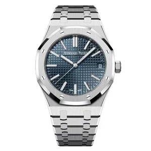 AudemarsPiguet 15550ST Blue 37mm Stainless Steel Case Stainless Steel Bracelet Octagonal Bezel