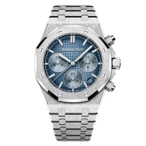 AudemarsPiguet 26240BC Icy Blue 41mm Frosted Gold White Gold Bracelet Octagonal Bezel