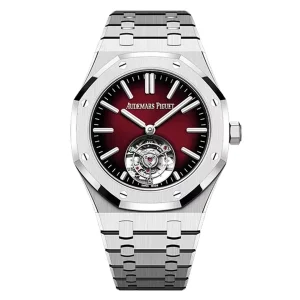 AudemarsPiguet 26730ST Burgundy Red 41mm Tourbillon Stainless Steel Bracelet Stainless Steel Bezel