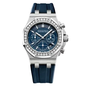 AudemarsPiguet 26231ST Blue 42mm Chronograph Rubber Strap Diamond Bezel