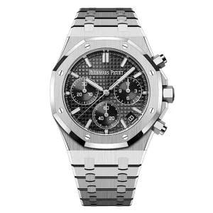 AudemarsPiguet 26240ST Black 41mm Chronograph Stainless Steel Bracelet Stainless Steel Bezel