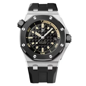 AudemarsPiguet 15720CN Black 42mm Ceramic Bezel Rubber Strap Octagonal Bezel