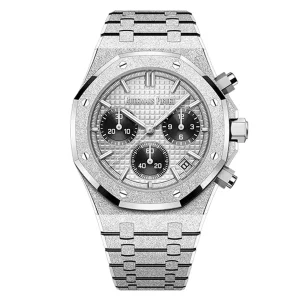 AudemarsPiguet 26240BC Silver 41mm Frosted Gold White Gold Bracelet Frosted Gold Bezel