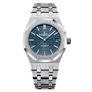 AudemarsPiguet 15450ST Blue 37mm Calendar Stainless Steel Bracelet Stainless Steel Bezel