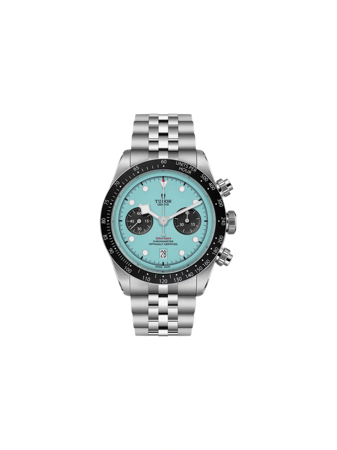 Tudor 79360N Flamingo Blue 41mm Chrono 5-Link Steel Bracelet Round