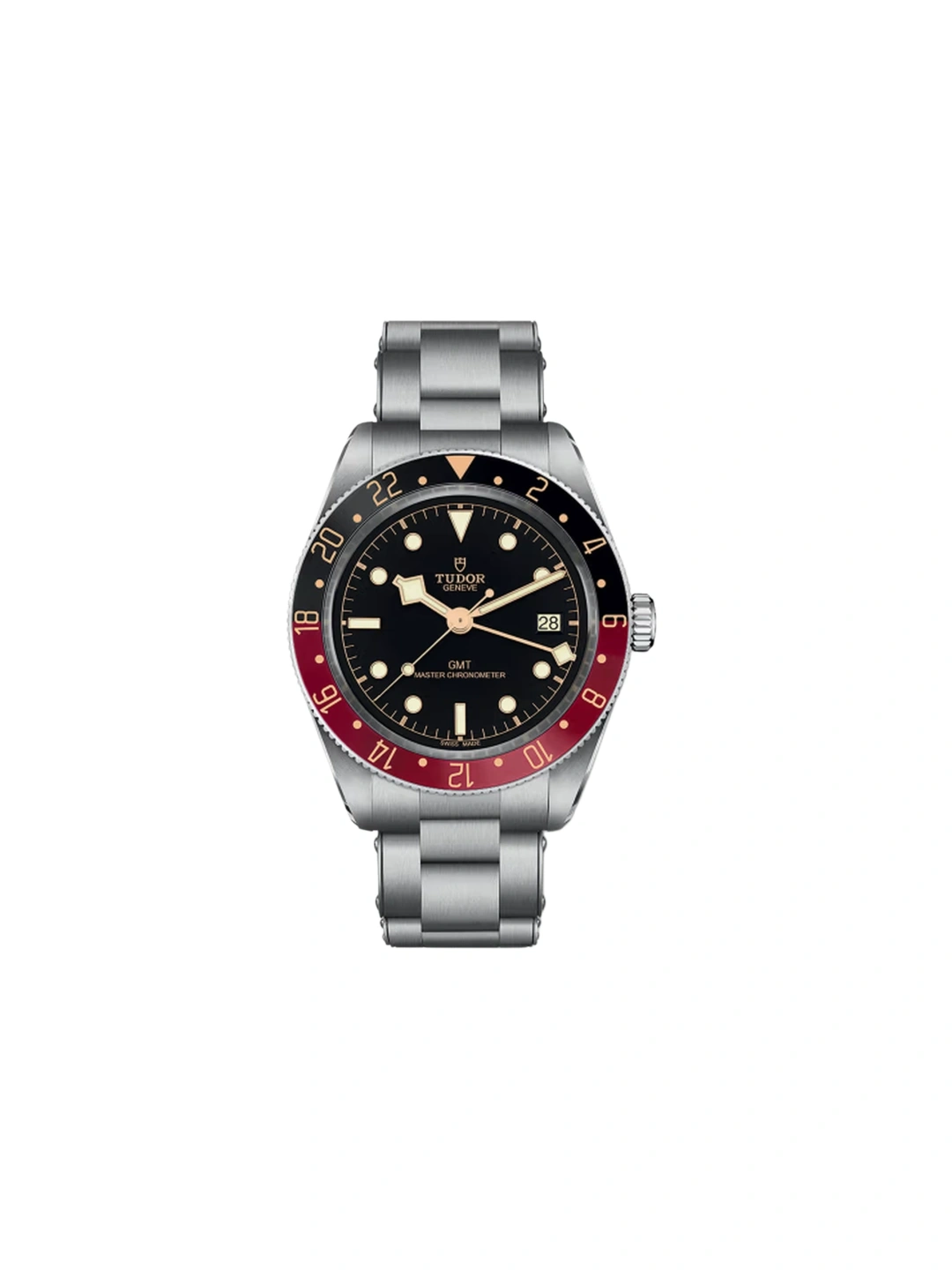 Tudor 7939G Black 39mm GMT Rivet Steel Bracelet Round